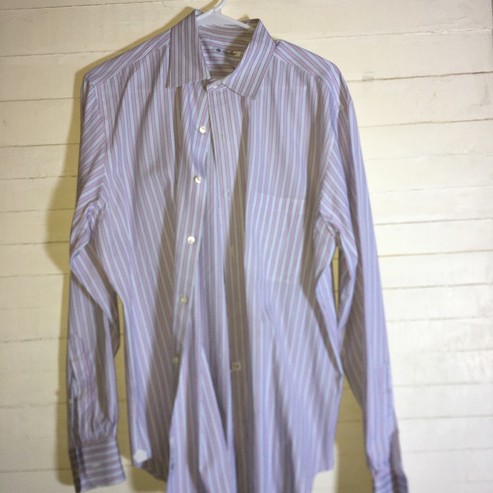 Loro Piana Long Sleeve Dress Shirt 17.5 44